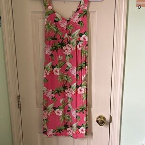 Pink Tropical Floral Mini Dress